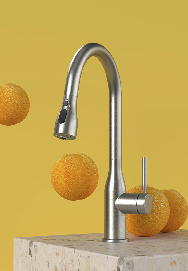 Llave de fregadero para cocina con sensor lateral en acabado cromo